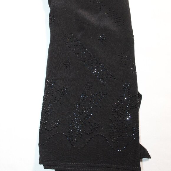 NWT Johnny Was Biya JWLA 3J Workshop Mia Heat Transfer Beaded Black Silk Scarf - Picture 6 of 7